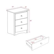 The versatile and stylish sonoma tall night stand is simple in design, featuring two generously sized drawers and an arched decorative apron. Prepac Sonoma 3 Drawer Tall Nightstand In Black Bdc 2403