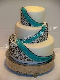 Teal Black White Wedding Cake Teal Wedding Cake Turquoise Wedding Cake Turquoise Wedding