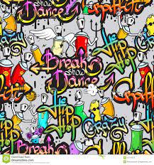 Graffiti Characters Seamless Pattern Stock Vector Illustration Of Font Culture 43147672