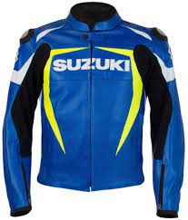 New Mens Suzuki Perforated Blue Motorbike Motorcycle Cowhide Leather Jacket Handmadeleatherjacket Leat Motorbike Jackets Blue Motorcycle Motorbike Leathers