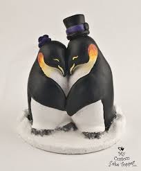 Penguin Wedding Cake Topper Realistic Penguins Cuddling Penguin Wedding Penguin Cake Toppers Bird Cake Topper Wedding