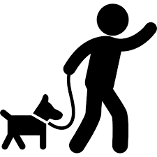 Man Carrying A Dog With A Belt To Walk Free Vector Icons Designed By Freepik Dog Icon Free Icons Black N White Images