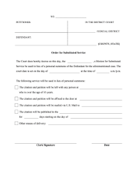 Printable Order For Substituted Service Legal Pleading Template