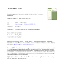 Pdf Dietary Therapy And Herbal Medicine For Covid 19 Prevention A Review And Perspective