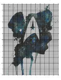 With a beginner cross stitcher, i skip the backstitching (unless they're already familiar with how to do it) and just focus on the cross stitch. Star Trek Cross Stitch Pattern Star Trek Cross Stitch Geeky Cross Stitch Cross Stitch Designs