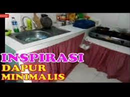 Dapur dengan dinding motif monokrom Pin Di Cara Renovasi Rumah Subsidi