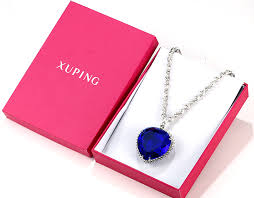 More images for titanic cz heart of the ocean film prop » Titanic Heart Of The Ocean Necklace Pendant Dark Blue Sweater Necklace For Women Metal Jewelry Lovers Couple Gifts Cosplay Props Buy Cheap In An Online Store With Delivery Price Comparison Specifications