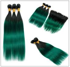So rather than one inch to one tube of regular color, try 3/4 inch of one tube. Straight Ombre Pre Colored 2 Tone Green Human Hair Bundles With Frontal