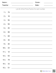 It is like the prime numbers are. Factors Worksheets Printable Factors And Multiples Worksheets