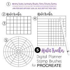 Procreate Brushes Ipad Digital Planner Habit Trackers Digital Planner Procreate Brushes Ipad Planner