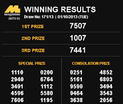 Empat Ekor Malaysia 4d And 1 3d Result As Of 1st October 2013 Toto Magnum Malaysia