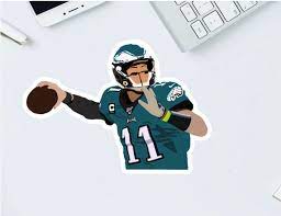 Carson Wentz Philadelphia Eagles Sticker Etsy Philadelphia Eagles Waterproof Sticker Paper Carson Wentz