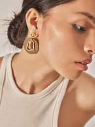 Olive & Gold Abstract Earrings