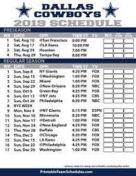 Dallas Cowboys Schedule 2019 Cowboys Schedule Dallas Cowboys Schedule Dallas Cowboys