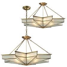 Elk 22013 8 Decostar Contemporary Brushed Brass Ceiling Light Fixture Pendant Hanging Light Elk 22013 8