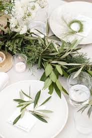 Tree Branch Center Pieces Eucalyptus Olive Branches Rosemary Etc Dinner Themes Dinner Party Decorations Dinner Party Themes