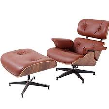 Style lounge chair & ottoman. Leather Recliner With Ottoman Tome Mid Century Lounge Chair With Genuine Leather And Heavy Duty Aluminum Base Modern Buy Online In China At China Desertcart Com Productid 204174485