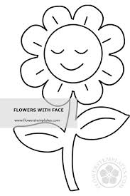Free printable coloring pages flower coloring pages. Cartoon Flower With Face Flowers Templates