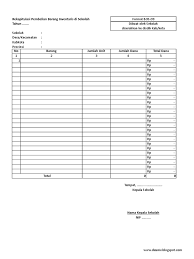 Tapi, mengingat format kartu ini umum, jadi boleh juga dipergunakan di smp dan di sma. Format Inventaris Barang Bos