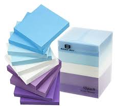 Block Of Sticky Notes In Blue White And Purple College School Supplies Cool School Supplies Cute School Supplies