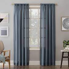 Purple blackout denim eclipse curtain rod pocket panel kendall window curtains single polyester length drapes homedepot depot lowes. 95 X54 Amalfi Rod Pocket Sheer Window Curtain Panel Denim Blue No 918 Target