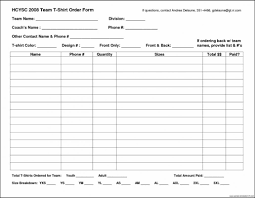 Order Form Template Excel Order Form Template Order Form Template Free Free Tshirt