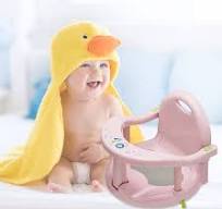 Amazon.com: Foldable Baby Bathtub Seat, Non-Slip Newborn Infant Bath Chair,  Cute Shape Shower Chair for Tub Sitting up, Surround Bathroom Seats for ...