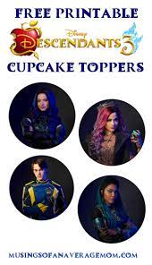 Free Descendants 3 Cupcake Toppers Descendants Party Ideas Birthdays Descendants Party Party Printables Free