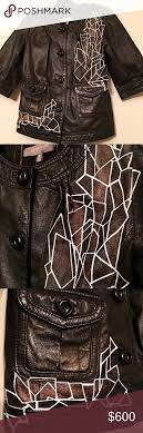 Rare Hand Painted Custom Leather Mm Couture Jacket Mm Couture Custom Leather Couture Jackets