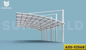 A05 5256b Sliver Semi Permanent Alu Carport For Shopping Mall Multi Cars Sheds With Pc Cover Car Shed Aluminum Patio Covers Pergola Carport