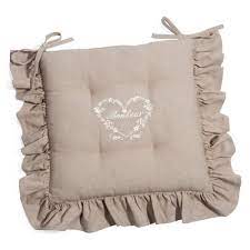 La galette de chaise, pour un confort d'assise en toute circonstance. Galette De Chaise En Coton Beige Bonheur Maisons Du Monde