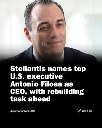 Stellantis ended a six-month search for a new CEO by appointing Fiat  Chrysler veteran Antonio Filosa to replace Carlos Tavares, who resigned in  December. Filosa, 51, an Italian native who is currently