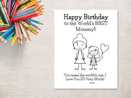 Birthday Cards For Mom From Daughter Printable Birthday Coloring Printable Girl Mom With Bun Birthday Card To Mommy From Daughter With Images Dad Birthday Card Grandpa Birthday Card Grandma Birthday Card