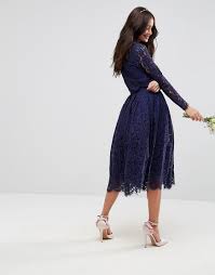 Asos design floral printed peplum pencil midi dress size us 6/ uk 10. Asos Wedding Lace Long Sleeve Midi Prom Dress Shopperboard