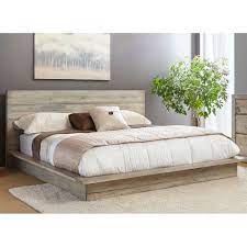 It's made from solid and engineered wood in a cool whitewash finish with shiplap paneling for a country cottage look. White Washed Modern Rustic King Platform Bed Renewal Rustic Platform Bed Rustic Bedroom Furniture King Platform Bed