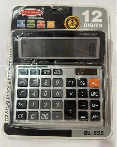 Battery Electronic Bambalio BL555 12 Digits Calculator, Size: Standard at ₹ 375/piece in Bengaluru