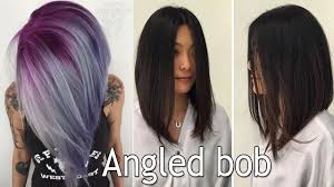 The point is you could wear it wavy or straight. Long Angled Bob Haircut Long Bob Haircuts For Women I Angled Haircuts Youtube