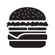 Black And White Transparent Background Black And White Sandwich Clipart Simple Flat Black Burger Silhouette In 2020 Black Burger Silhouette Illustration Burger Vector