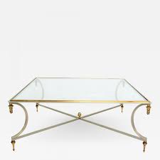 Hollywood regency round brass base table with a glass top. Maison Jansen Coffee Table Bronze Neoclassical Style Of Maison Jansen Hollywood Regency