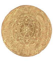 rond jute goud kleed vloerkleed jute huis ideeen decoratie