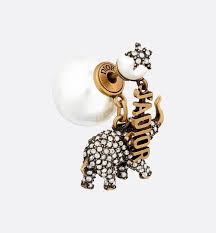 White Resin Pearl And Crystal Elephant J Adior Dior Tribales Antique Gold Finish Earring Fashion Jewelry Fashion Jewelry Earrings Fashion Jewelry Earrings