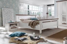 Günstiges bett mit viel ausstattung aus lackiertem kiefernholz. Bettgestell Lugano 200x200 Weiss Taupe In Pinie Teilmassiv Couchgarnituren Sofas Aus Leipzig Couch Und Co