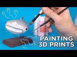 Painting 3d Prints With Cheap Acrylic Paint 3d Scanning Printing And Painting A Great Wide Shark Youtube Prints Painting Milk Paint Colors