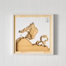 Wooden 3d Contour Map Of Port Phillip Bay Map Contour