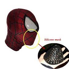 Touch device users, explore by touch or with swipe gestures. Spider Man Mask Faceshell Silicone Cover Mouth Mask Isloation Hood Cosplay Costume Props Face Shell Spiderman Wish