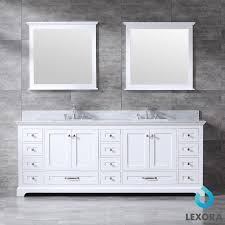 Get free shipping on qualified 60 inch vanities, double sink bathroom vanities or buy online pick up in store today in the bath department. Lexora Dukes 84 White Double Bath Vanity White Carrera Marble Top