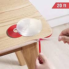 Transparent Corner Guards Furniture Edge Protectors Soft Silicone Bumper Strip Baby Proofing 20ft 6m With Double Sided Tape For Cabinets Tables Household Appl In 2020 Edge Protectors Corner Guards Baby Proofing