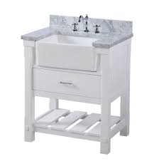 Marina 30 bathroom vanity, driftwood finish by ari kitchen & bath (18) $865. Charlotte 30 Farmhouse Bathroom Vanity Apron Sink Carrara Marble Kitchenbathcollection