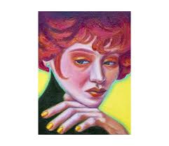 Curly Hair Woman Painting