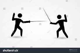 Two Men Fight Swords Stock Vector (Royalty Free) 344016968 | Shutterstock